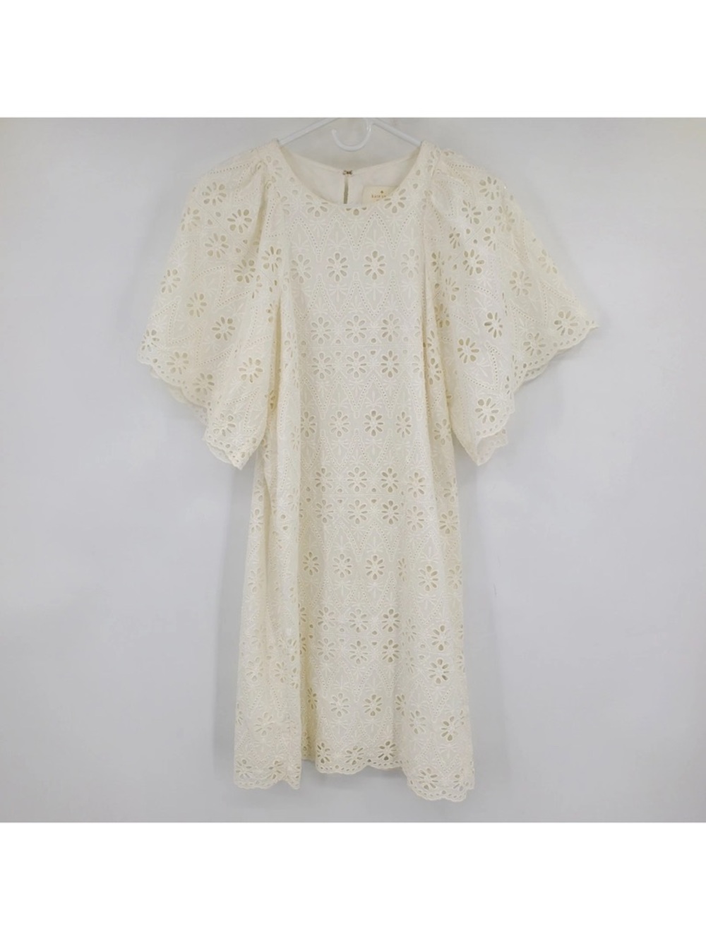 kate spade Cream Eyelet Flutter Sleeve Dress